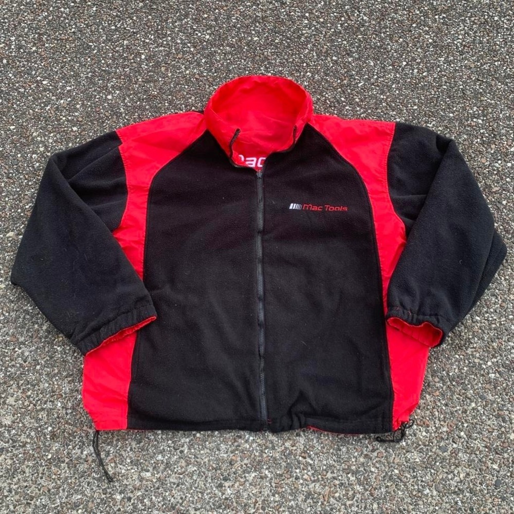 Vintage Mac Tools Reversible 1/4 Zip Pullover Sweater Fleece Jacket L/XL